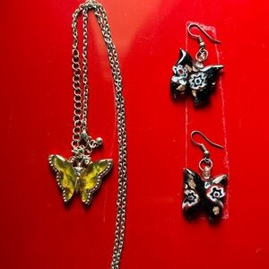 Butterfly Necklace and Earrings Set